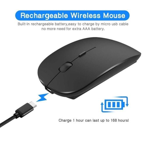 Fashion Rechargeable Wireless Mouse Ultra thin Mute Optical Slient Mouse Slim Quick Charging for Laptop PC Computer